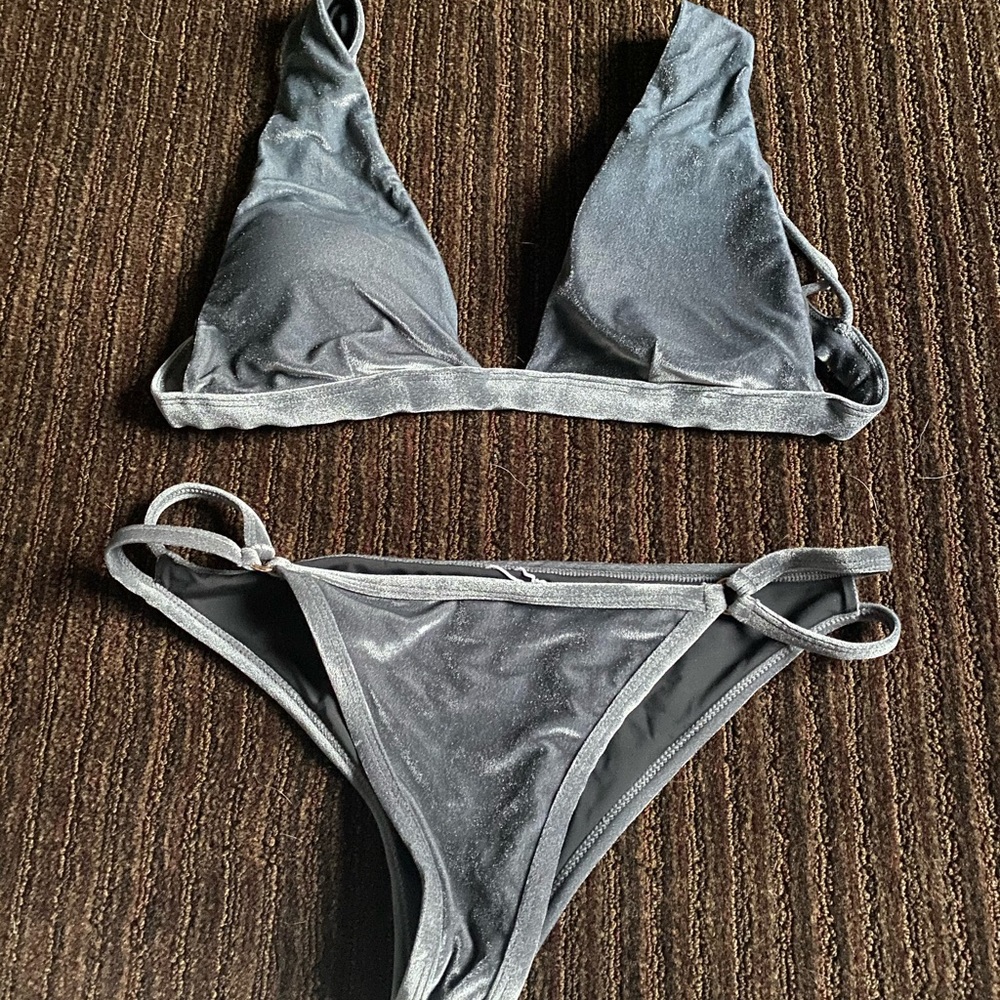 grey velvet bathingsuit
